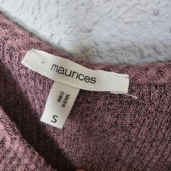 Maurices Top Womens Small Pink Shirt Ribbed Square Neck Flutter Sleeve Soft - Picture 10 of 12